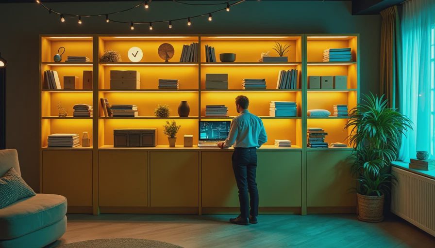 Visual context for storage cabinet with doors