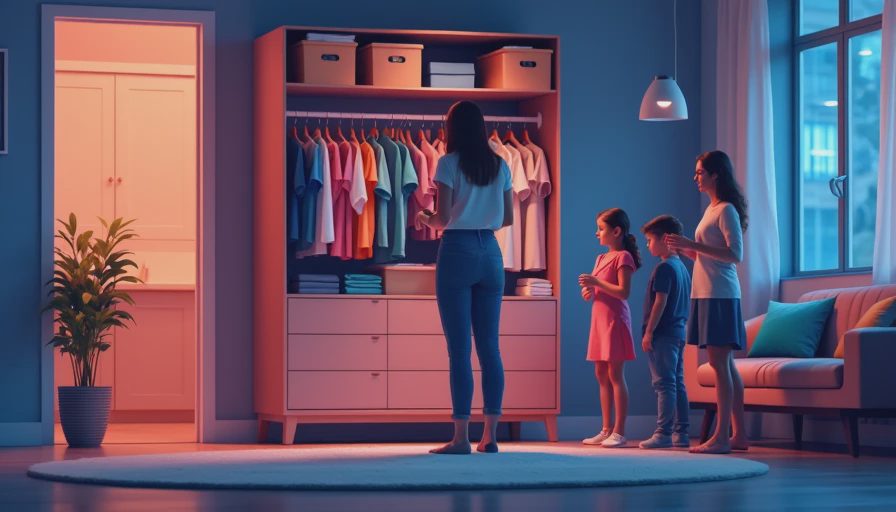 Visual context for closet dresser