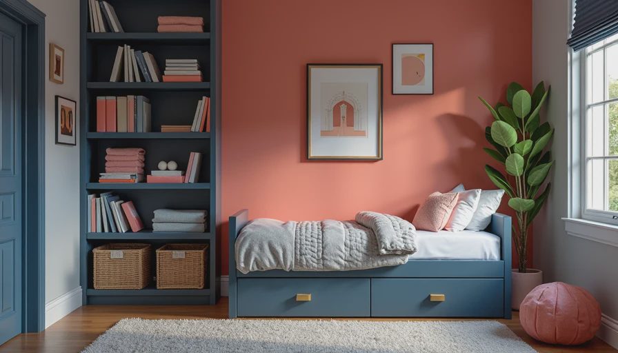 Visual context for kids bed with storage
