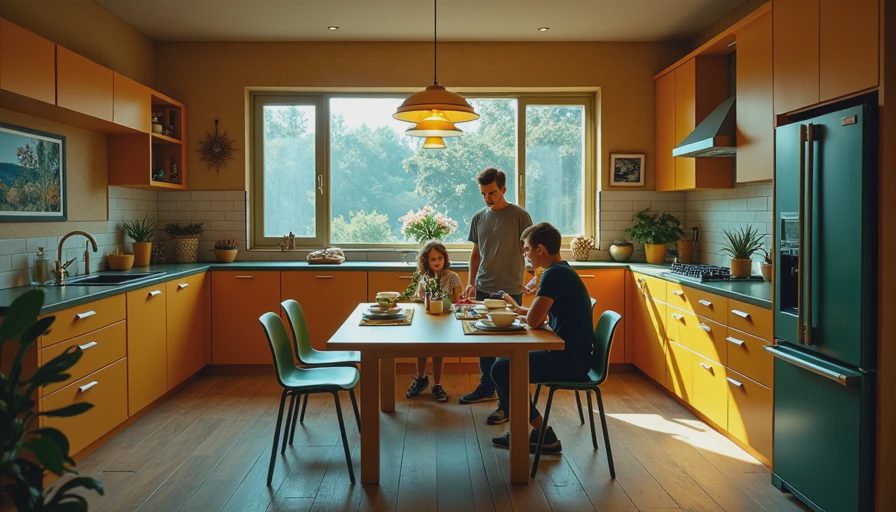 Visual context for dining room cabinets