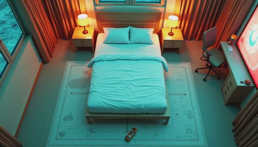 Visual context for king size bed frame