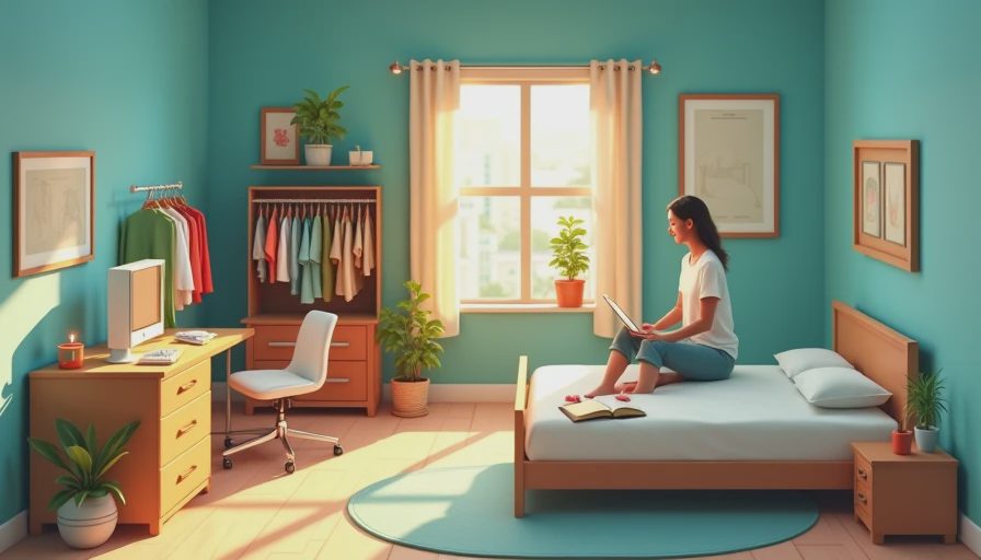 Visual context for young adult bedroom