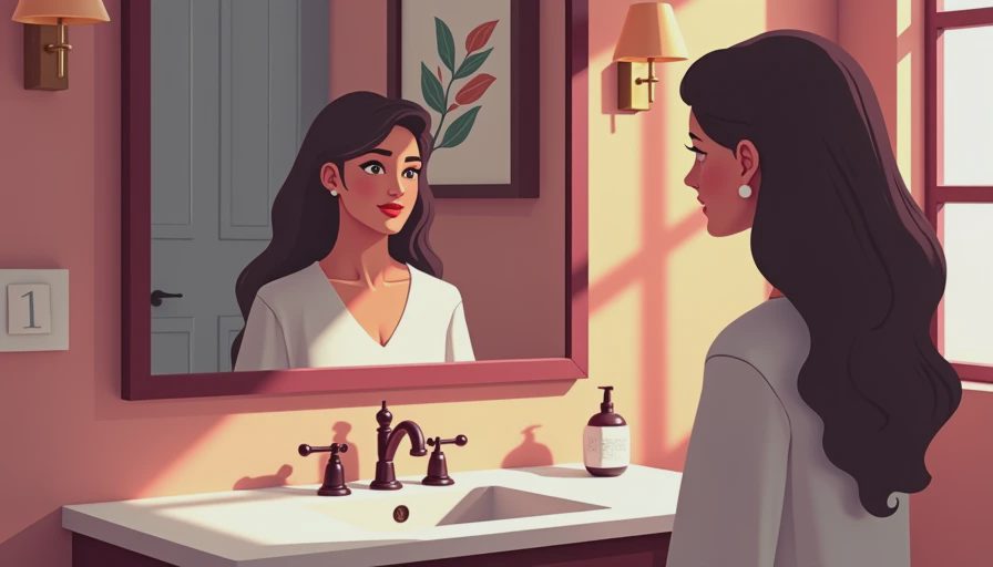 Visual context for bathroom wall art